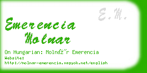 emerencia molnar business card